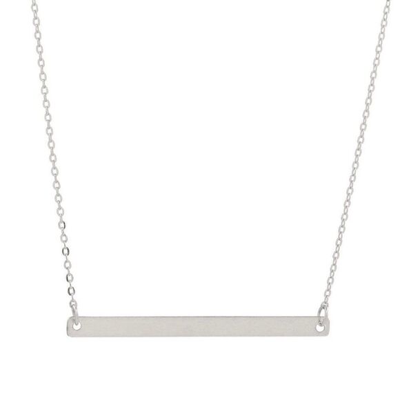 𝅺sleek Bar Necklace in Silver or Gold - Picture 3 of 5